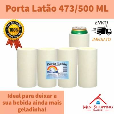 Porta Latão 473ml Isopor Kit 4 Unidades Porta Cerveja Térmico Churrasco Praia 