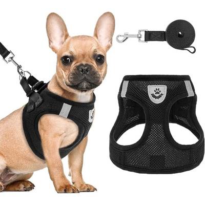 Guia Coleira de Malha Flexível com Colete Peitoral Ajustável para Cão Cachorro