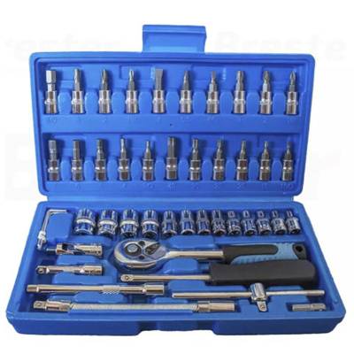 Kit 46 Peças Chave Catraca Jogo Soquetes Allen Torx Ferramentas Profissional C