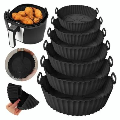 Kit 6 Cesto Em Silicone Antiaderente Air Fryer Reutilizável Protetor Microonda