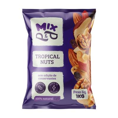 Mix Tropical Nuts 1Kg Castanha de Caju do Pará Amendoa Nozes Uva Passa Amendoi