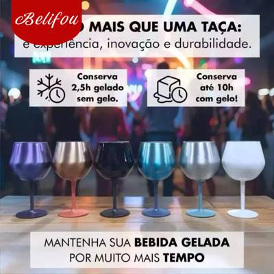Belifou 420ML Taça Copo Térmico De Aço Inoxidável 2 Em 1 Para Gin Vinho Drink 
