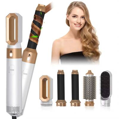 Escova Secadora 5 em 1 Modeladora Profissional Alisadora de Cabelo Anti Frizz 