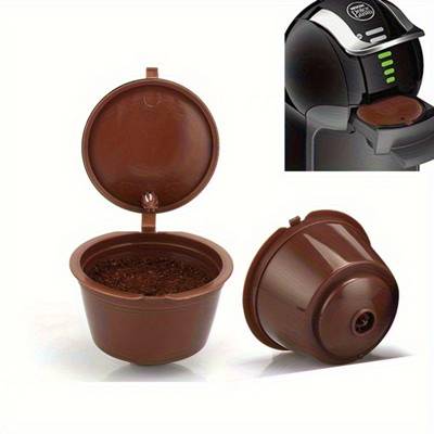 2 Cápsula Café Reutilizável Dolce Gusto Preto/Transparente/Castanho Recarregáv