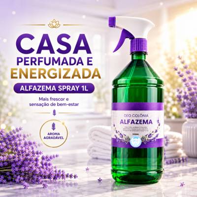 Alfazema 1 Litro com Spray Borrifador Limpeza Energética, Aromatizador e Banho