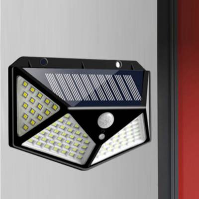 1/2/3 Unidades Luminárias Solares Impermeáveis Prova De Chuva 100 Led Sensor C