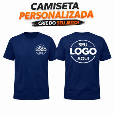 CAMISA 100% ALGODÃO UNISSEX ESTAMPA PERSONALIZADA LOGO UNIFORME FOTOS ARTS FRA