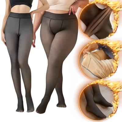 Meia-Calça Térmica Feminina Peluciada Translúcida Alta Elasticidade Super Quen