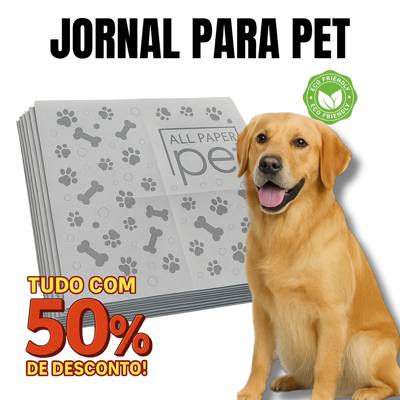 Jornal Papel Pet Limpo 2KG, 3KG, 4KG, 5KG, Tapete Pet Biodegradável FOLHAS GRA