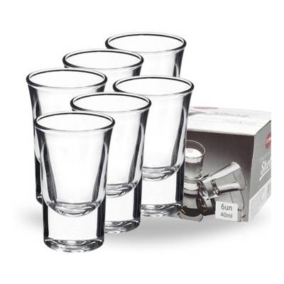 Copo de Shot até 24 unidades Dose de Vidro para Drinks Pinga Cachaça Tequila W