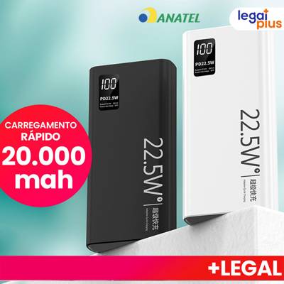 Carregador Portátil Turbo Power Bank 20000mah 22.5W Carregamento Rápido Com Te