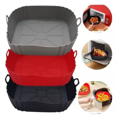 KIT 03 Formas de Silicone Quadrada Antiaderente Assadeira Air Fryer Forno Form