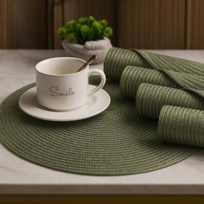 Kit 4 ou 6 Jogo Americano Tapete De Mesa Posta Redondo Design Elegante Imperme