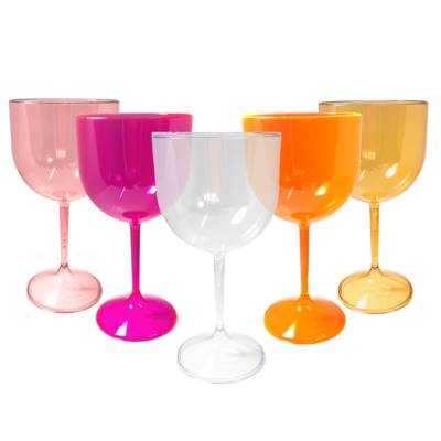 Kit 2-8 Taças Gin 450ml  Acrílico Reforçado Cores Variadas Festa Top