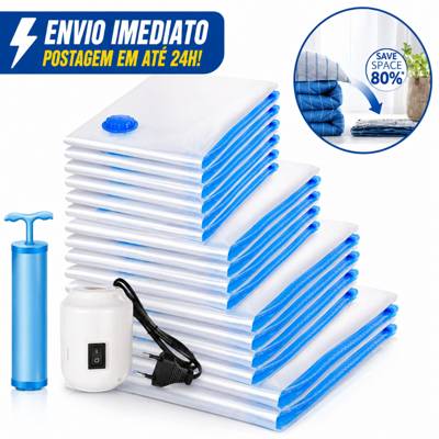 Kit 5 ou 10 Saco A Vácuo Grande Organizador Edredom Coberto Mala Roupa De Cama