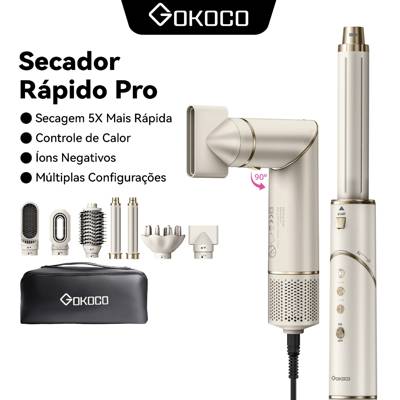 GOKOCO Escova Secadora 7 Em 1 GD032 Conjunto De Secador De Cabelo Multifuncion