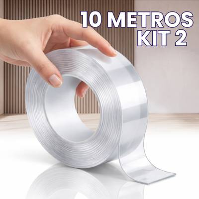 FITA DUPLA FACE NANO Kit 3M/5M/10M EXTRA FORTE , Reutilizável e à Prova D’Água
