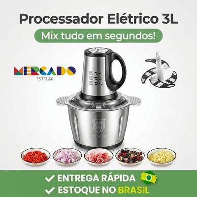 3L Picador De Alimentos Moedor De Carne Mixer Elétrica Processador Cozinha Cas
