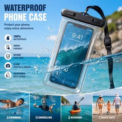 2/5/10 Pcs Capa Celular Bolsa Case A Prova D'água Transparente Cor Universal P