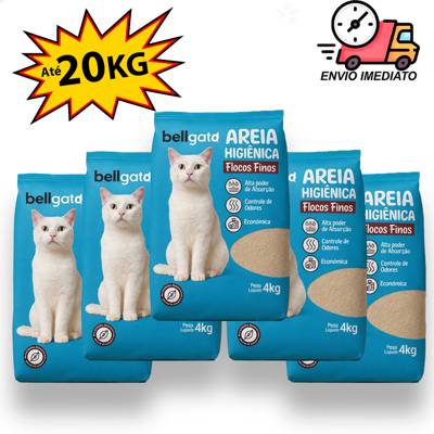 Areia Sanitária Para Gatos Bellgato Extra Fina Areia Para Gato Argila Pipicat 