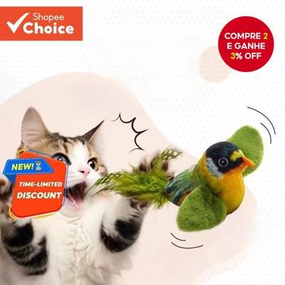 Brinquedo Interativo Para Gatos Com Som De Pássaro – Boneca Animal Vocalização