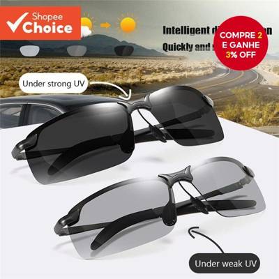 Óculos De Sol Fotocromáticos Masculinos UV400 Polarizados Para Dirigir Diurnos