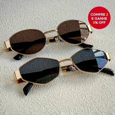 Óculos De Sol Ovais Vintage Com Proteção UV400 , Armação De Metal Para Mulhere