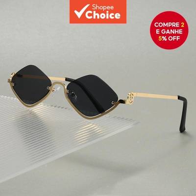Óculos De Sol Triangulares Retrô Com Proteção UV400 Unissex Da Moda Para Homen
