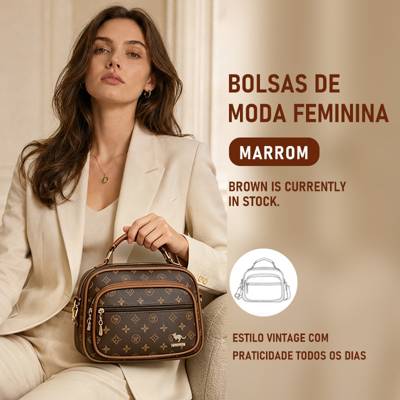 TOMI MITO Bolsa Feminina De Transversal Com Monograma Em Estilo Retrô Bolsa Qu