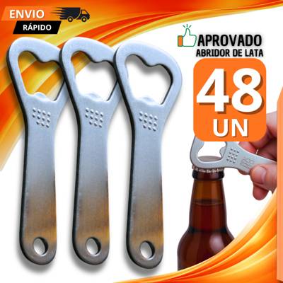 Kit 48 Abridor De Garrafa Profissional Inox 10cm Bares Boteco Resistente