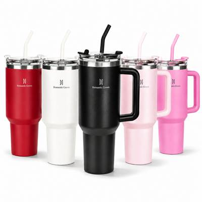 ROMANTIC CROWN Copo Térmico Portátil 1200ml/600ml com Tampa e Canudo Garrafa T