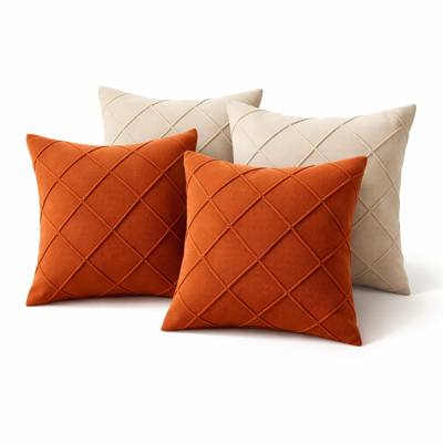 Kit 4 Capas de Almofada 40x40 Suede Luxo Decorativa para Sofá Sala Quarto Maci