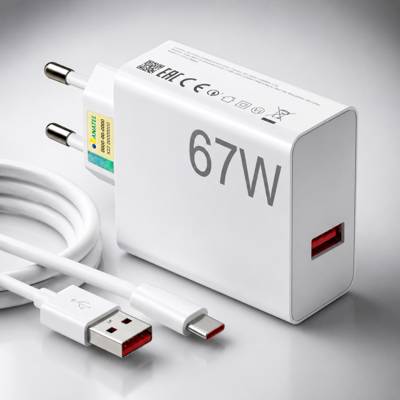 Kit Carregador 67W Turbo + Cabo Tipo-C Carga Rápida Universal Xiaomi Redmi Not