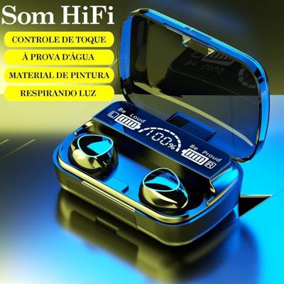 Fone De Ouvido Bluetooth M25 M10 F9-5 V5.3 Sem Fio TWS Power Bank Display LED 